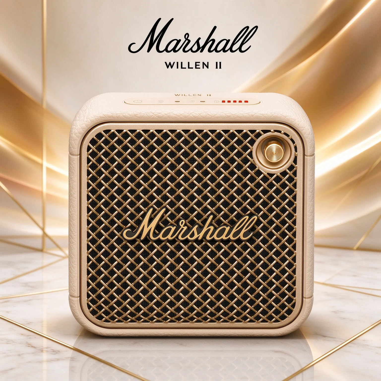Marshall Willen II Portable Outdoor Speaker, Bluetooth 5.3 Multipoint Pairing, Dual Passive Radiators for Rich Deep Bass Sound