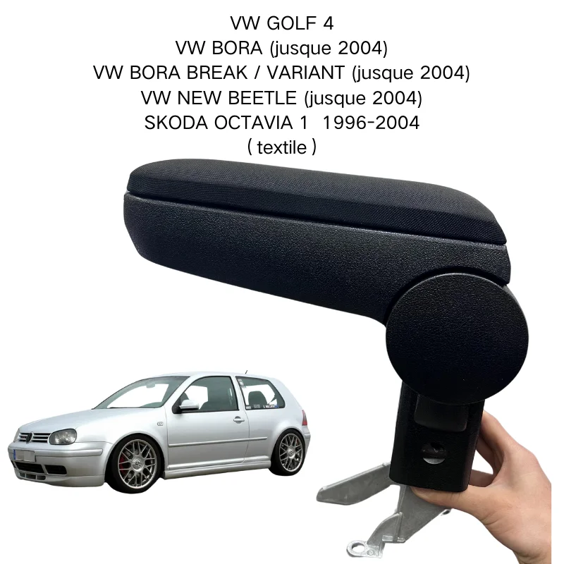 For VW GOLF 4 1997-2006  Armrest Center Console Black Textile  Original Fit Car Interior Accessories Replacement Trim Parts