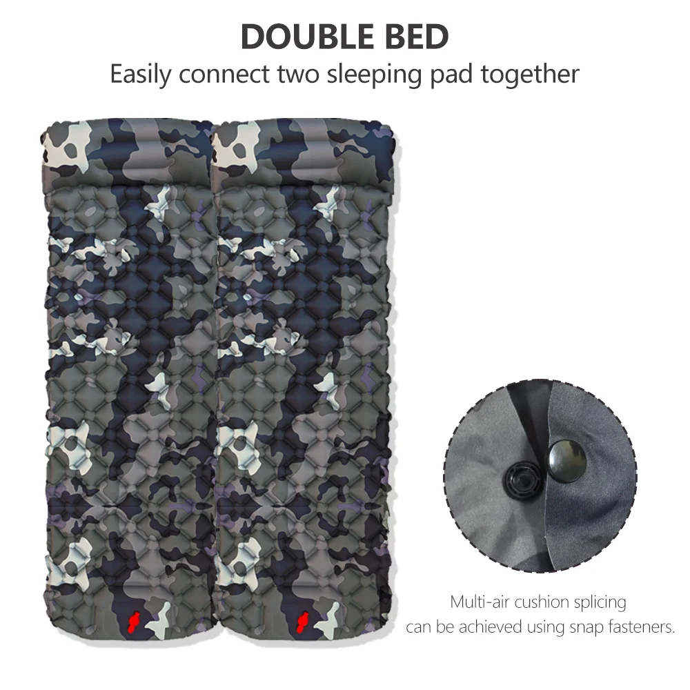 TARKA 1 قطعة التخييم نفخ فراش وسادة هوائية ، تصميم جديد قابل للربط ، الرحلات الذاتي نفخ حصيرة وسادة النوم تضخيم حصيرة #5