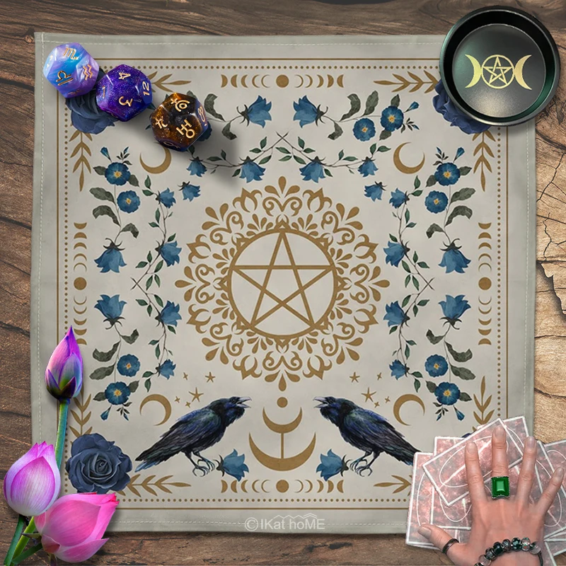 

Mandala Flower Pentagram Tarot Tablecloth Velvet Altar Cloth Pentacle Spiritual Oracle Card Pad Witchcraft Astrology Divination