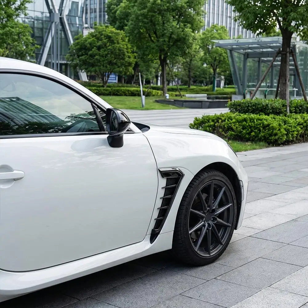  Carbon Black Car Fender Sport Shark Fin Car Fender Air Vent Covers Black Mesh Side Fender Decor Stickers Easy Installation view 3