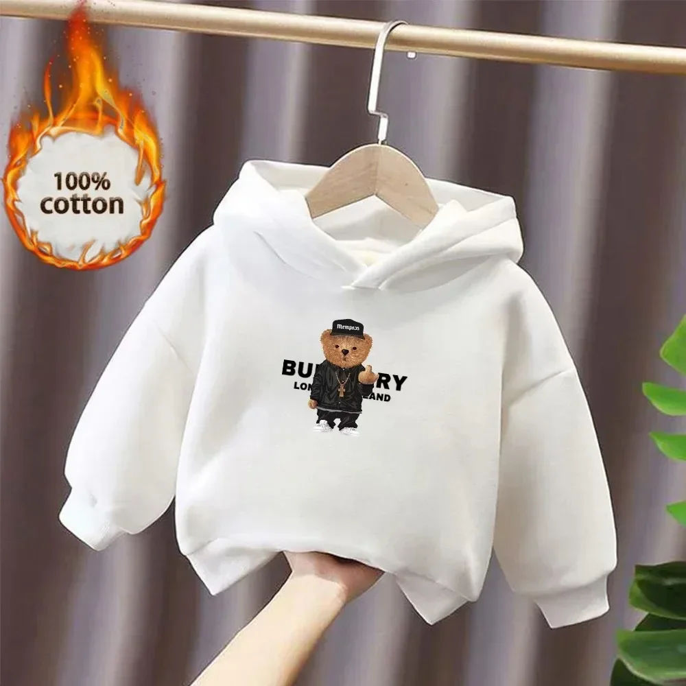 New Product 2024 Brand Hooded Sweatshirt Autumn/Winter Cotton Sweatshirt Children\'s Girls Boys Children\'s Clothing Gift