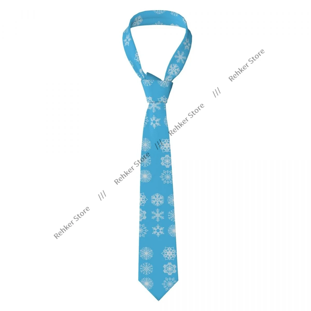 رقاقات الثلج البيضاء خلفية زرقاء ربطة العنق ربطة العنق الملابس والاكسسوارات