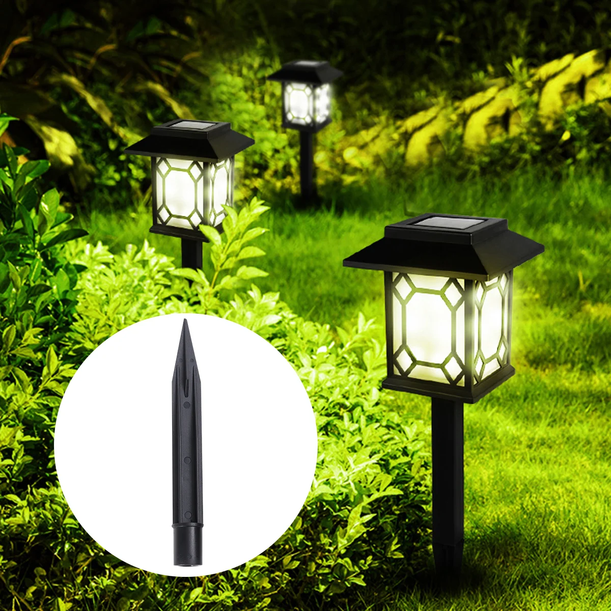 

12 Pcs Ground Spike Holder Landscape Light Lawn Lamp Plug Dedicated Black Spikes