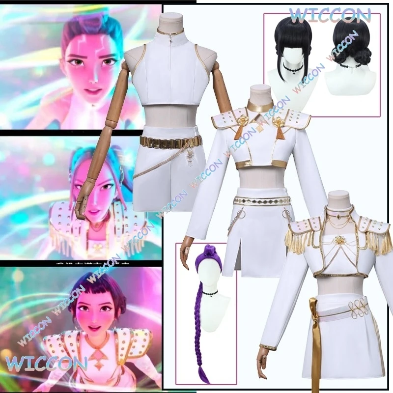 

Kpop Demon Zoey Rumi Hunters Mira Heavy Duty Y2K Cyber Metaverse Косплей Костюм Готический футуристический сценический наряд Cosp