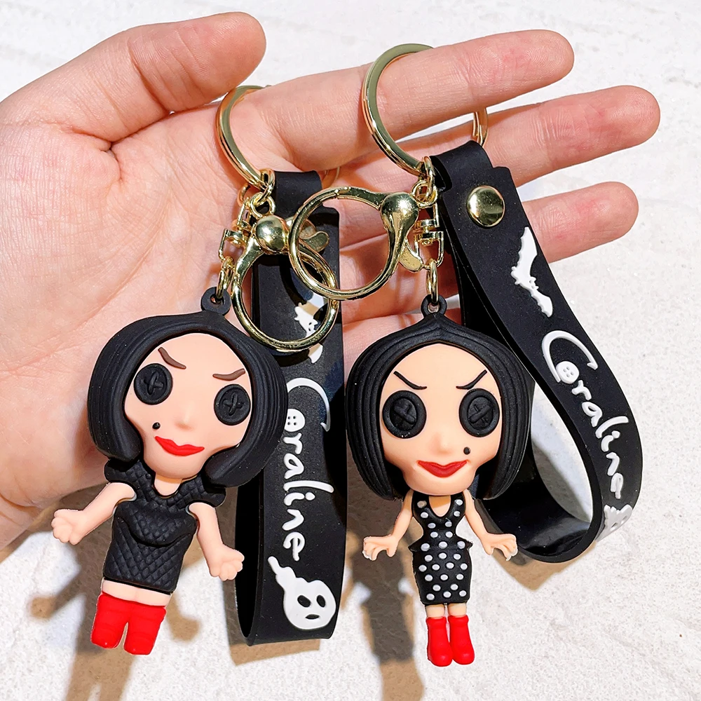 Creative Cartoon Movie Film Action Coraline Figure Doll Model Cute Doll PVC Keyring Ornament Key Chain Pendant Kids gifts