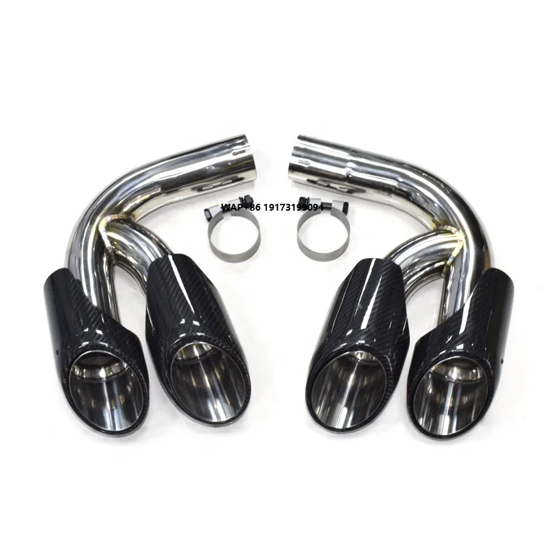 

1 Pair Carbon Fiber Exhaust Tip for Porsche-Cayenne GTS 2018 2019 2020 Muffler Tip Exhaust Pipe 304 Stainless Steel Tailpipe