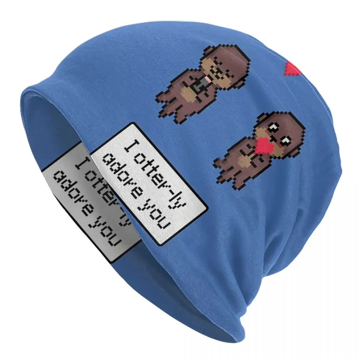 

Otter Pet Lover Outdoor Hats I Otter-ly Adore You Valentines Day Cute Pixel Art Thin Hat Bonnet Beanies Caps Men Womens Earmuffs