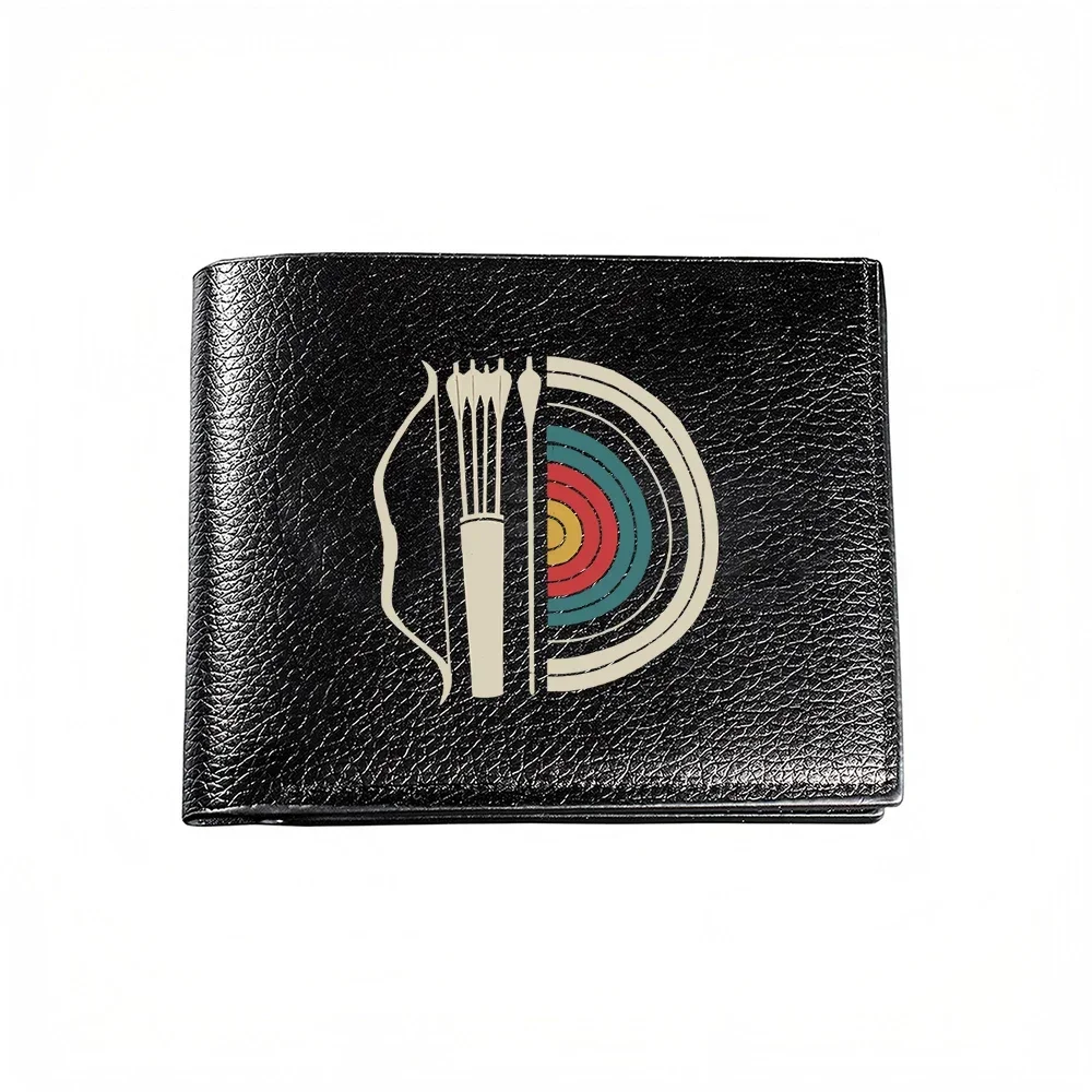 Archery Target And Bow Design Men's Wallet Card Holder Casual Business Fashion Print Style Accessory