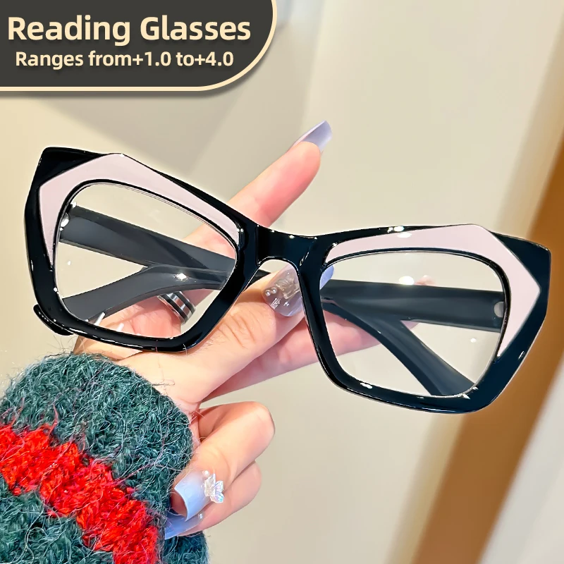 نظارات قراءة Oyalie ذات ألوان مميزة تؤدي نمط الإكسسوارات الموضة مع مجموعات الألوان التي تجذب الاهتمام وكسر الدهان التقليدية، وتغطي نطاقات الوصفات الطبية من +1.00 إلى +4.00 درجة