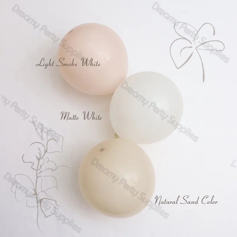 5/10/12/18inch Light Smoke Sand White Balloons Garland Arch Nude Beige Balloon Baby Shower Wedding Birthday Decorations Supplies