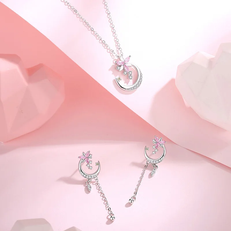 Thaya 100% S925 Silver Sweet Elegant Women Earrings Luxury Crystal Tassel Earring Dangle for Women Engagement Party Fine Jewelry