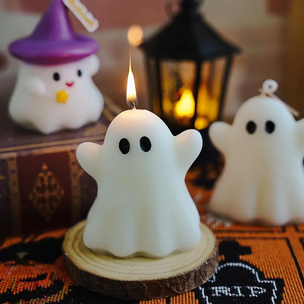 Halloween Candles Ghost Aroma Atmosphere Gift, Creative Styling Fragrance Handmade Wax R3X2