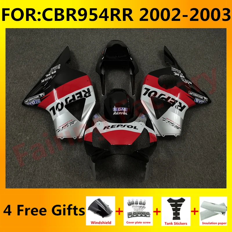 

Motorcycle Injection mold fairing kit fit For CBR 954RR 02 03 CBR954RR CBR954 RR 2002 2003 bodywork Fairings kits set repsol