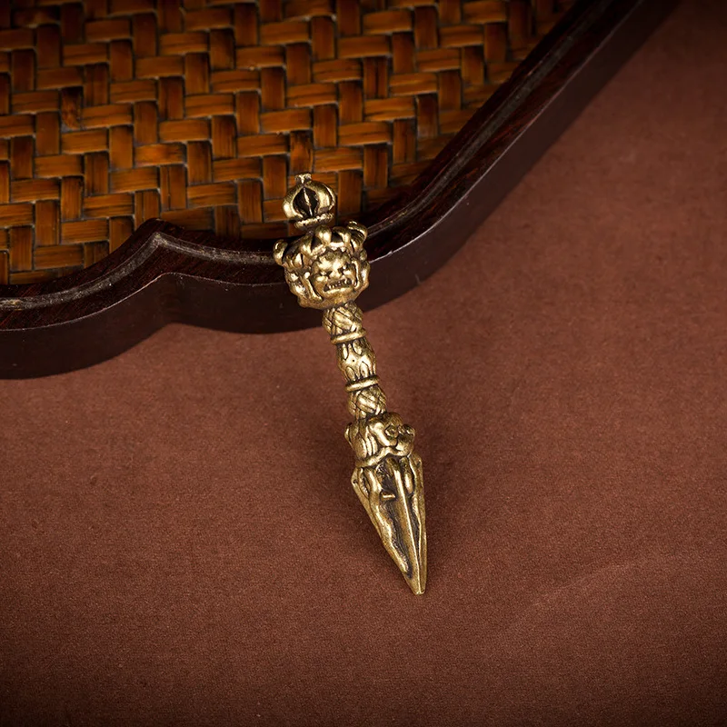 النحاس Puba ستة مسار Vajra ثلاثة الوجهين Puba شيطان تقليد مدقة النحاس النقي خمر المفاتيح قلادة الإبداعية قلادة نحاسية #3