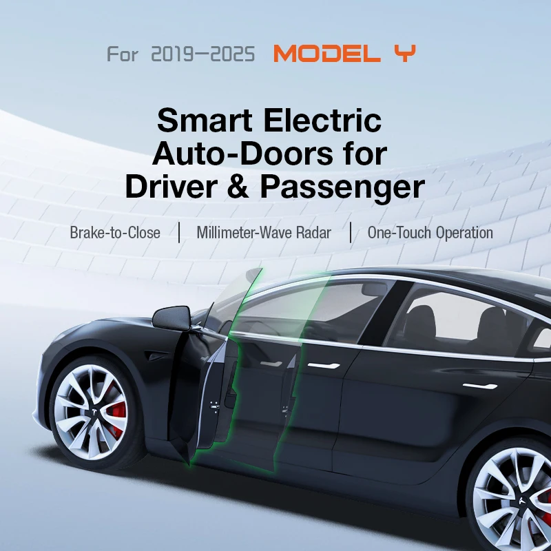 

Auto Close Front Doors for Tesla Model Y Brake Activated Soft Close Upgrade Kit 2019-2025 Anti Pinch Safety Accessories