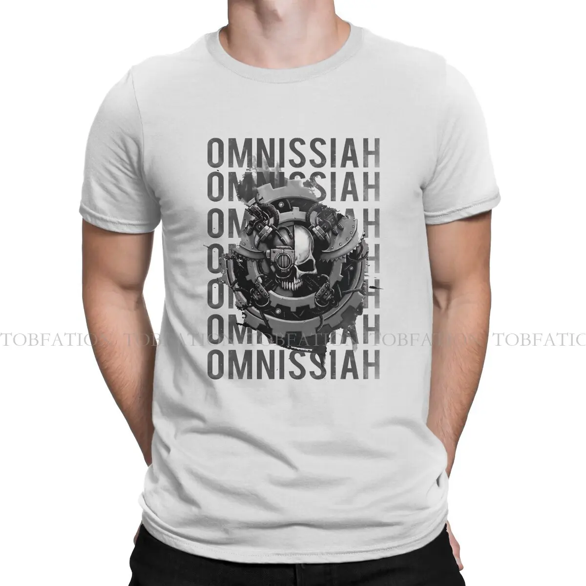 Adeptus Machines Omnissiah Cool Tshirt Graphic Men Tops Vintage Alternative Summer Clothes 100% Cotton T Shirt