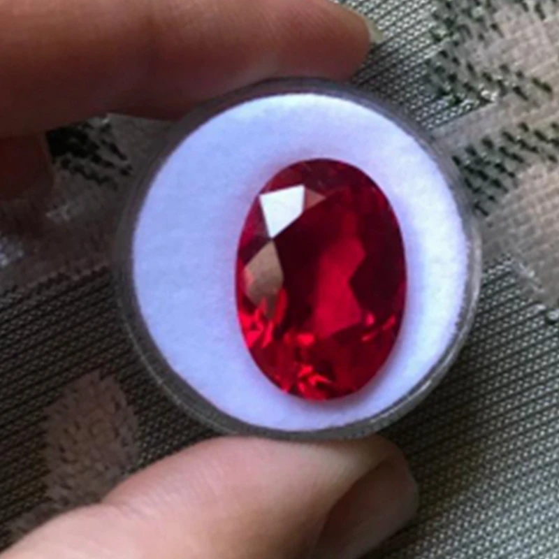 Grande rubino 13x18mm 15.0ct forma ovale gemma sciolta per la creazione di gioielli fai da te superato gemma di prova UV