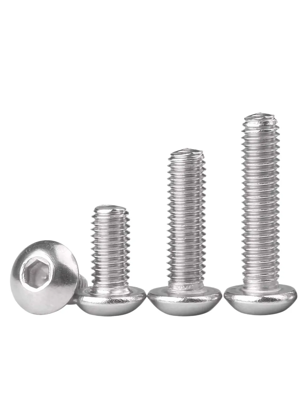 ISO7380 M3 M4 M5 M6 6061 Aluminum Hex Socket Button Head Allen Bolts Screws Full Thread L6-30mm for Electronics DIY