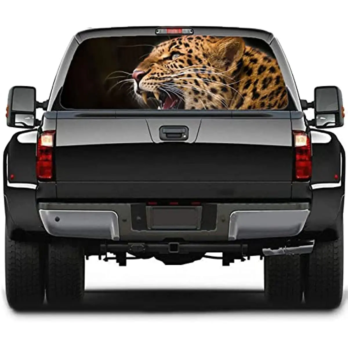 

CUSENA Rear Window Decal for Trucks, Leopard Car Pickup Wrap Graphic Perforated See Through Universal Scratch Hidden Car Sticker