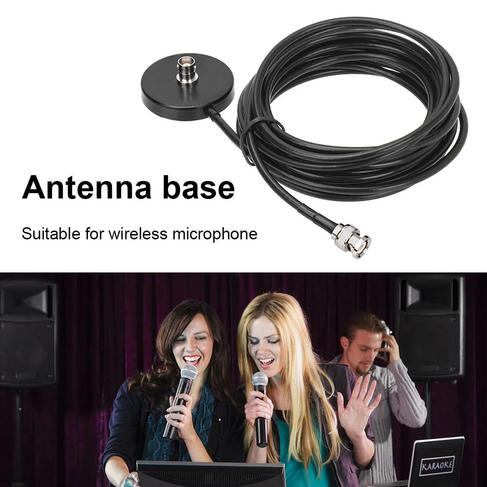 RG58 Mobile Radio Antenna Mount Portable BNC Female Magnetic Mount Base 5 Meters for Two Way Radio for Wireless Microphone
