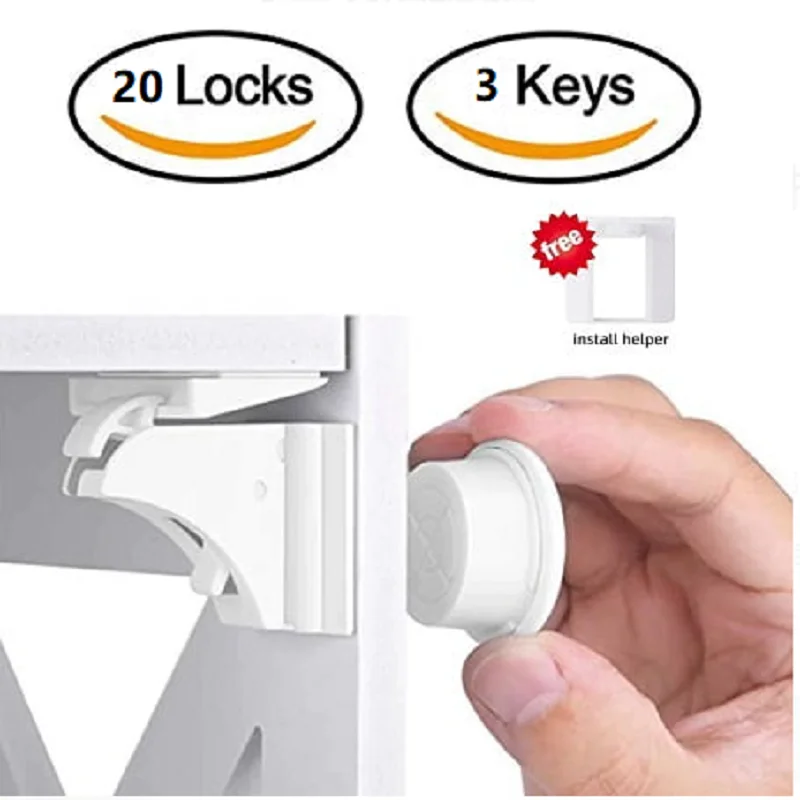 

12-Pack Hidden Baby Safety Locks Magnetic Cabinet Cupboard Locks with Keys for Kids Hot Sale Childproofing Accessories