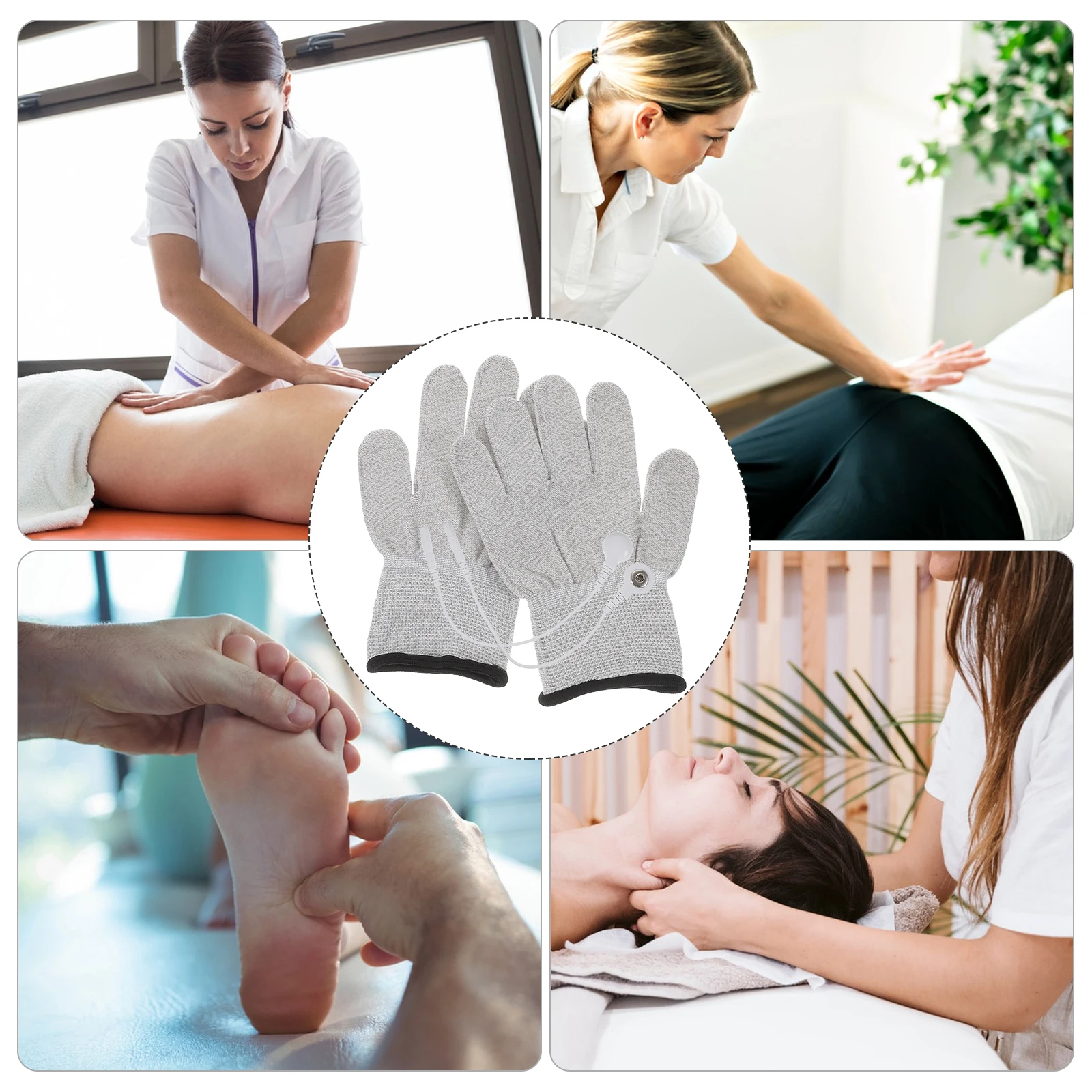 

2pcs Electric Therapy Gloves for Massaging Beauty Made of Premium Material Durable Elastic Conductive Breathable for Various