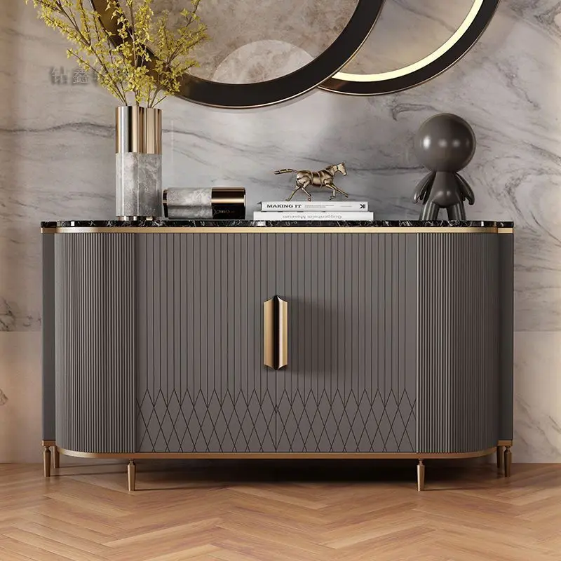 Italian light luxury door cabinet modern simple new American side cabinet living room partition decorative cabinet wall storage