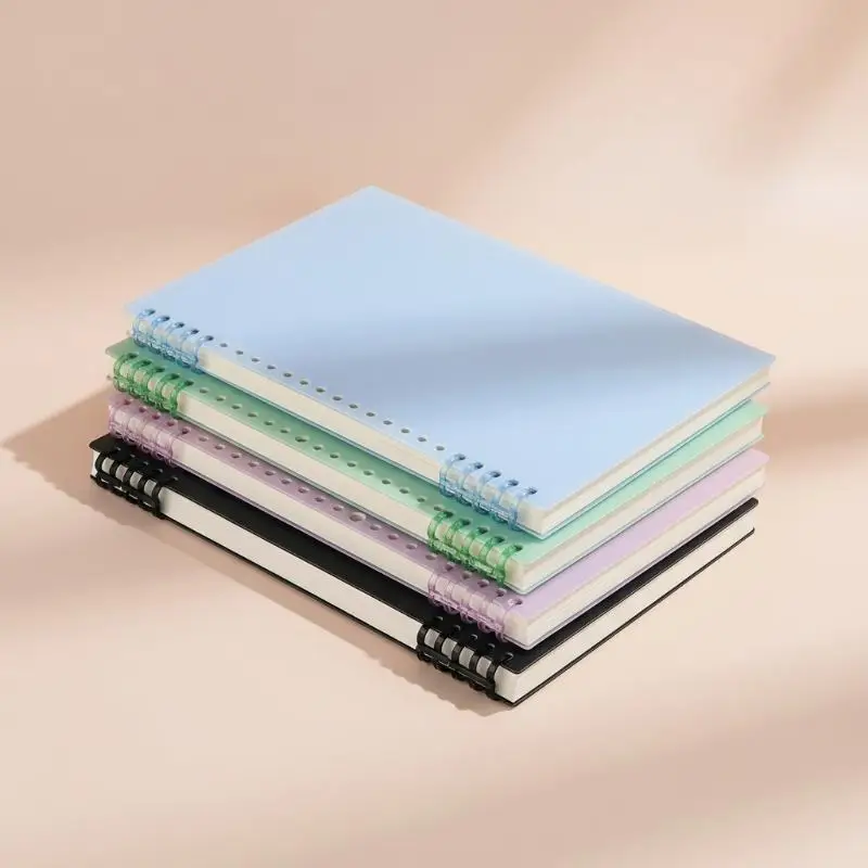 Loose-Leaf Notebook Set Morandi Soft Touch Cover Thick Paper for School Study Home Office Writing Stationery