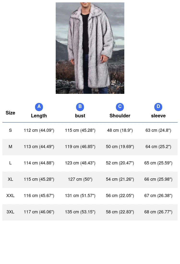 2025 Autunno Inverno Uomo Cappotti in pelliccia sintetica Giacca lunga in pelliccia Colletto con risvolto solido Manica lunga Punto aperto Giacca allentata in pelliccia calda spessa