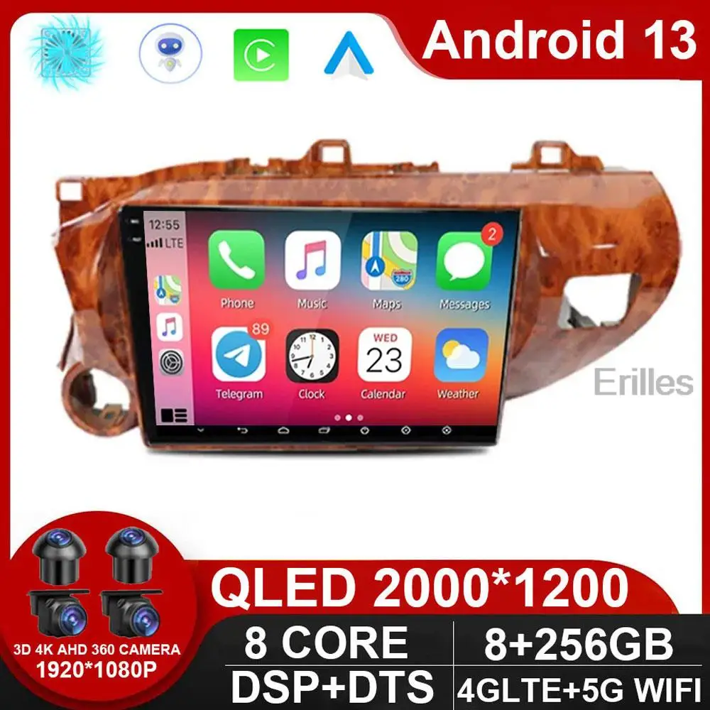 

10.1" Android 13 Car Radio for Toyota Hilux REVO VIGO IMV 2016 2017 Multimedia Player Navigation GPS Carplay Stereo Screen 2 din