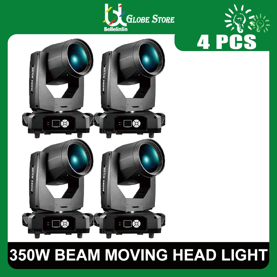 

0 Tax 4Pcs New Bulb Beam 350W 17R Moving Head Lighting Colored Beam Lighting For DJ Disco Concert Wedding Spotlight