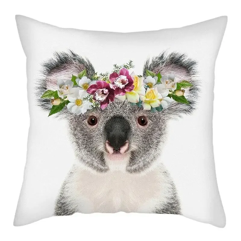 45x45cm Cute Koala Cushion Cover Cartoon Animal  Pillow  Sofa Seat Lumbar     Home Decoration