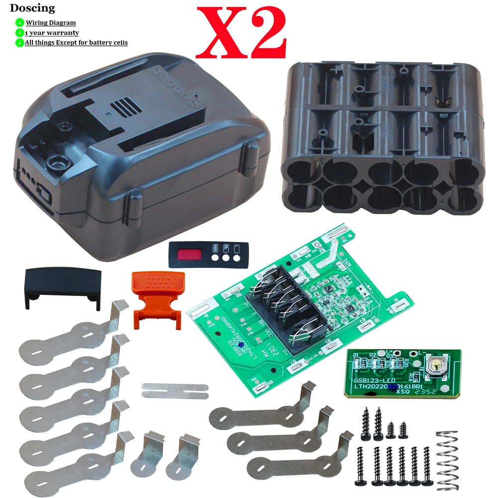 WA3580 Li-ion Battery Plastic Case Charging Protection Circuit Board PCB For Worx 40V Lithium Electric Tool WU268 WA3525 WA3512