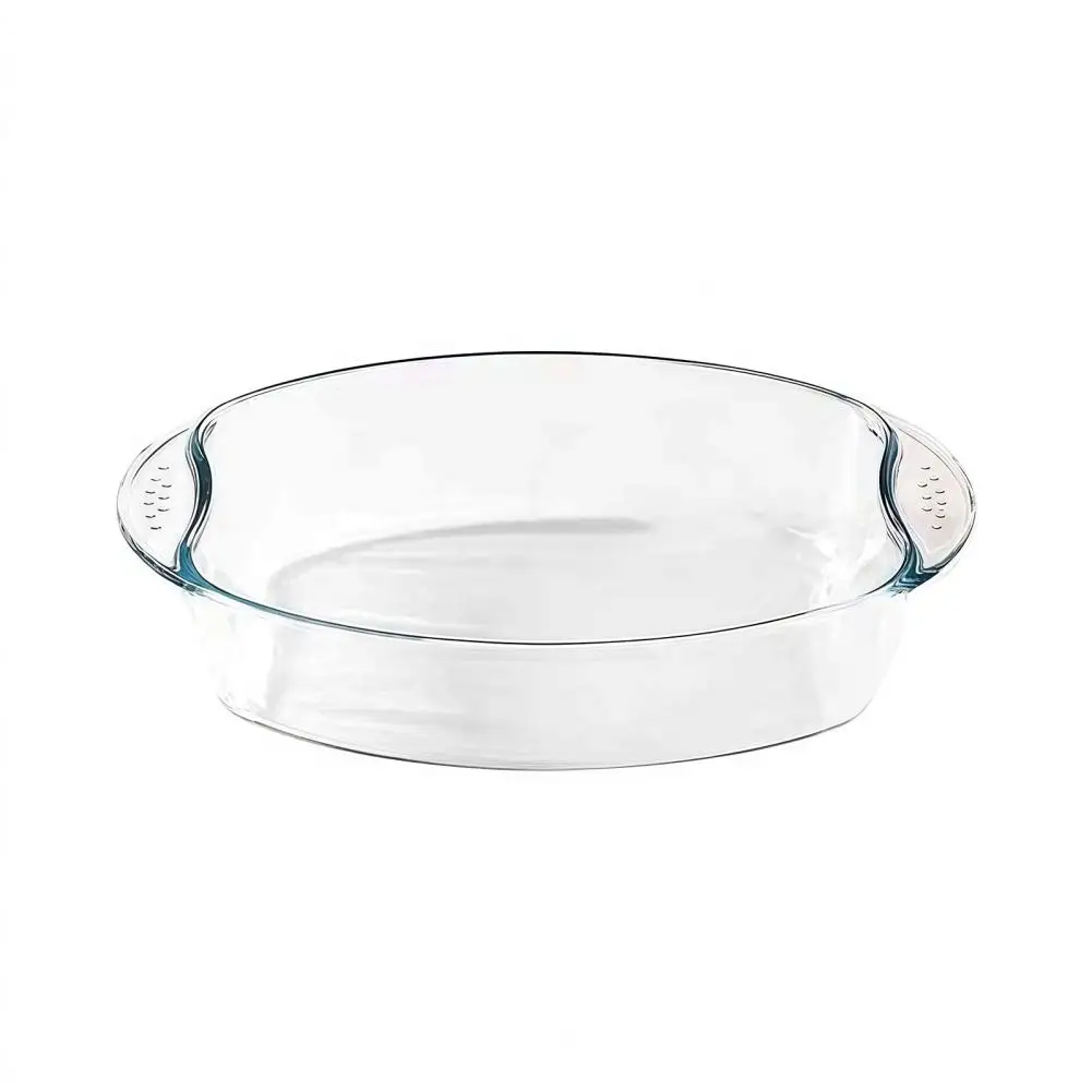 Microwave Safe Baking Pan Heat-resistant Glass Baking Dish with Handles Transparent Rectangular Cake Pan Oven-safe Brownie