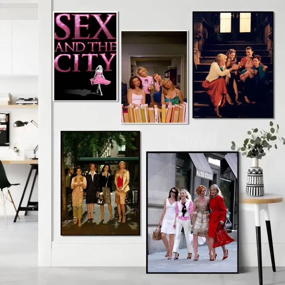 Sex And The City TV Series Classic Vintage Posters Decoracion Painting Wall Art White Kraft Paper Kawaii Room Decor