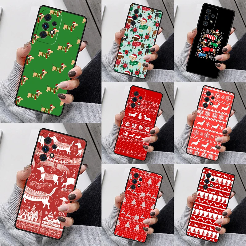 Dachshunds Christmas Sweater Phone Case For Samsung Galaxy S23 S21 S20 FE S24 S22 Ultra Note20 S10 S9 Plus A40 A52 A12 A13 A53