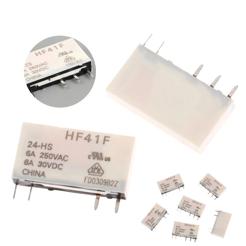 1pcs HF41F-24-ZS HF41F-12-ZS HF41F-5-ZS HF41F-5-HS HF41F-12-HS HF41F-24-HS Industrial Relay Subminiature Power Relay Accessories