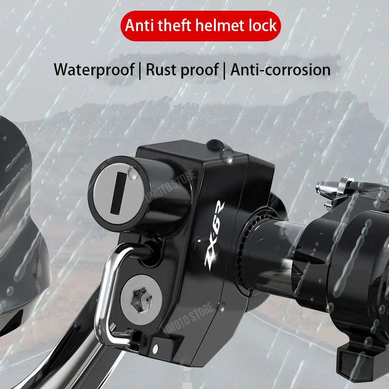 For Kawasaki ZX6R Helmet Lock Anti-theft Locker Locking Device Rustproof Fine Workmanship Compact Size Convenience Motorcycle Su