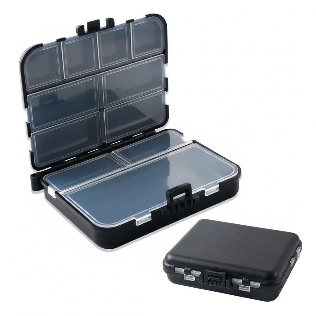 صندوق معالجة الصيد الصغير المحمولة السنانير إغراء الطعوم صندوق تخزين الحاويات تخزين يدور الرقص السنانير ثقالة ، 10 مقصورات