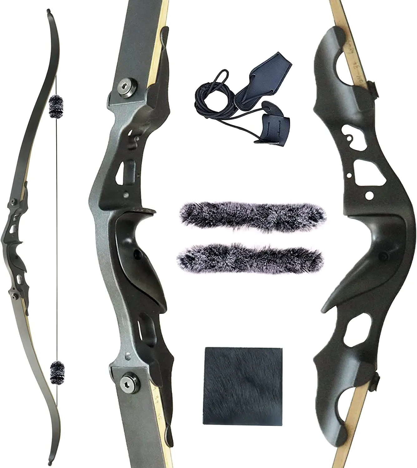 Black Hunter Recurve Bow for Adults Archery Bow Archery Set Adult Longbow 60