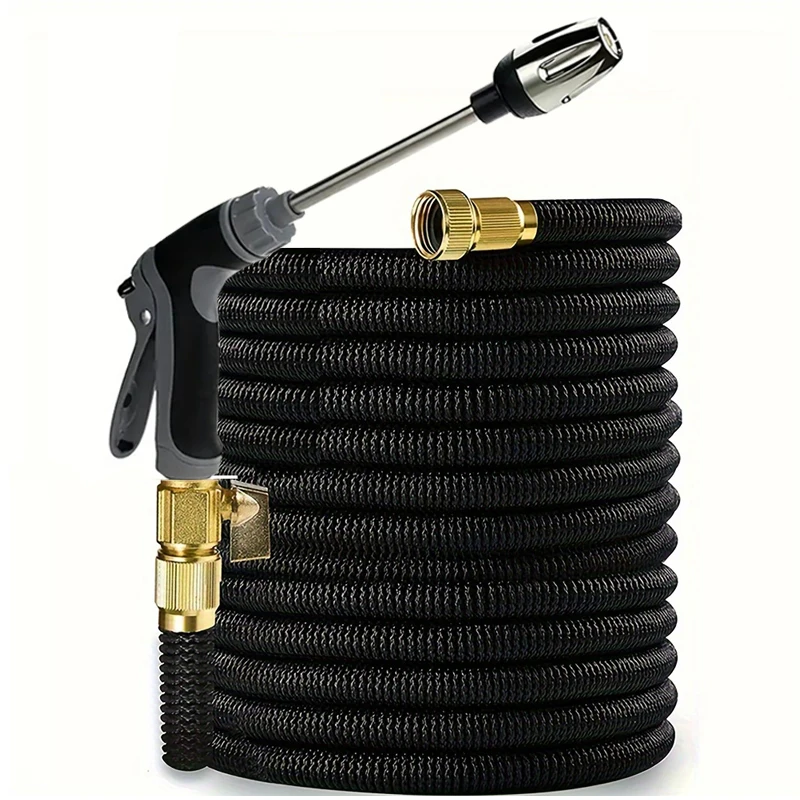 

High-Pressure Car Cleaning and Garden Farm Irrigation Retractable Magic Hose with Metal Connector