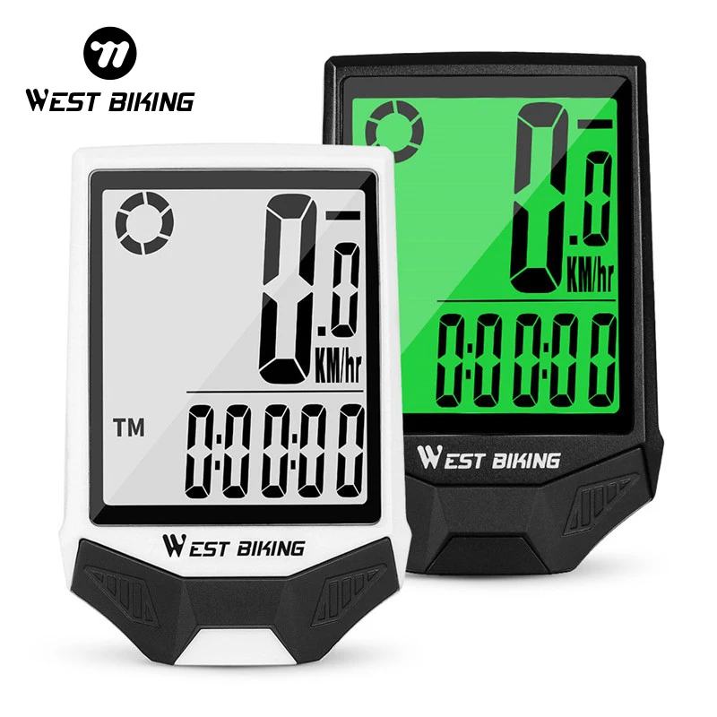 WEST BIKING Bike Wireless Computer Waterproof Multifunction Riding Bicycle Odometer Cycling Speedometer Stopwatch Backlight