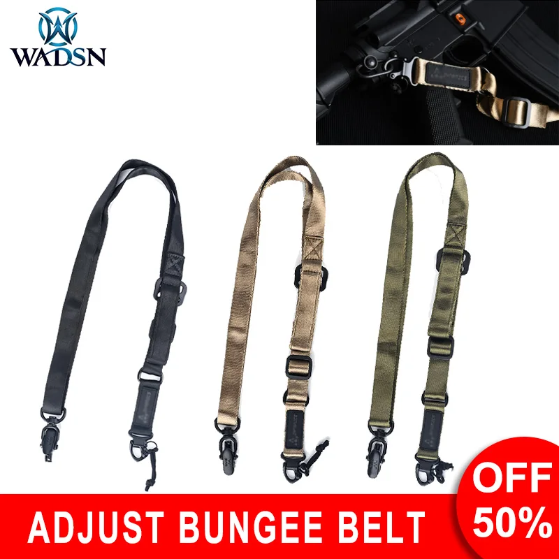 Wadsn Airsoft Tactical MS2 1/2 Point Sling Shoulder Strap Outdoor Hunting Rifle Sling QD Metal Adjust Bungee Buckle Belt 