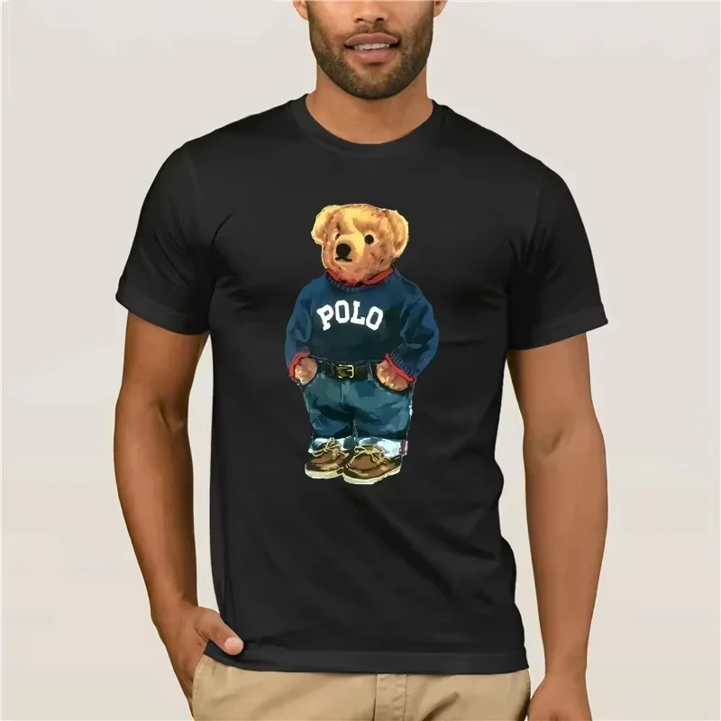 

Bear Big Print T-shirt Men's Love Bear T-shirt Casual Brand T-shirt Men's Summer High Quality T-shirt Men's Women's