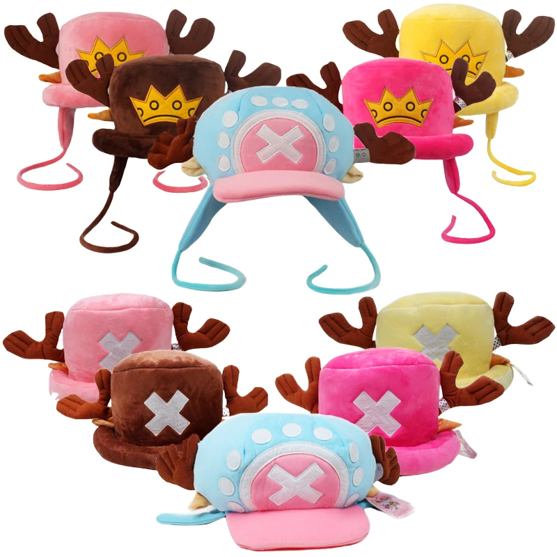 

Anime Kawaii One Piece Tony Tony Chopper Cosplay Plush Toys Hats Cute Cotton Warm Stuffed Fashion Accessories Peluche Dolls Caps