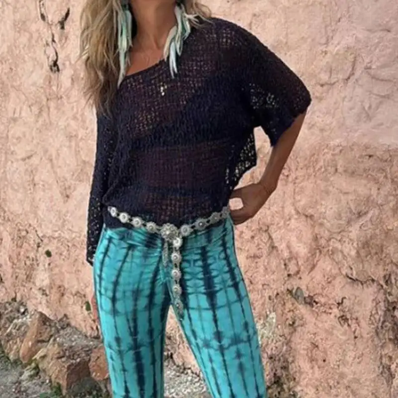 Moda hollowo solto protetor solar camisa sexy ombro inclinado malha cobrir ups topos feminino elegante o pescoço manga longa pulôver sólido