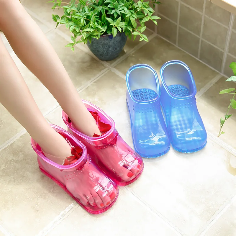 Japanese And Korean Foot Bath Shoes Bucket Foot Bath Spa Boots Basin Bath Washing Boots Tube Foot Toe Slippers PVC Foot Bath Boo