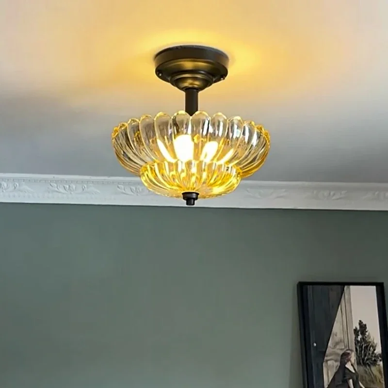 Lampadario di lusso in vetro marrone Moderno retrò Soggiorno Decorazioni per la casa Apparecchi di illuminazione Lampada a sospensione a soffitto per sala da pranzo nordica