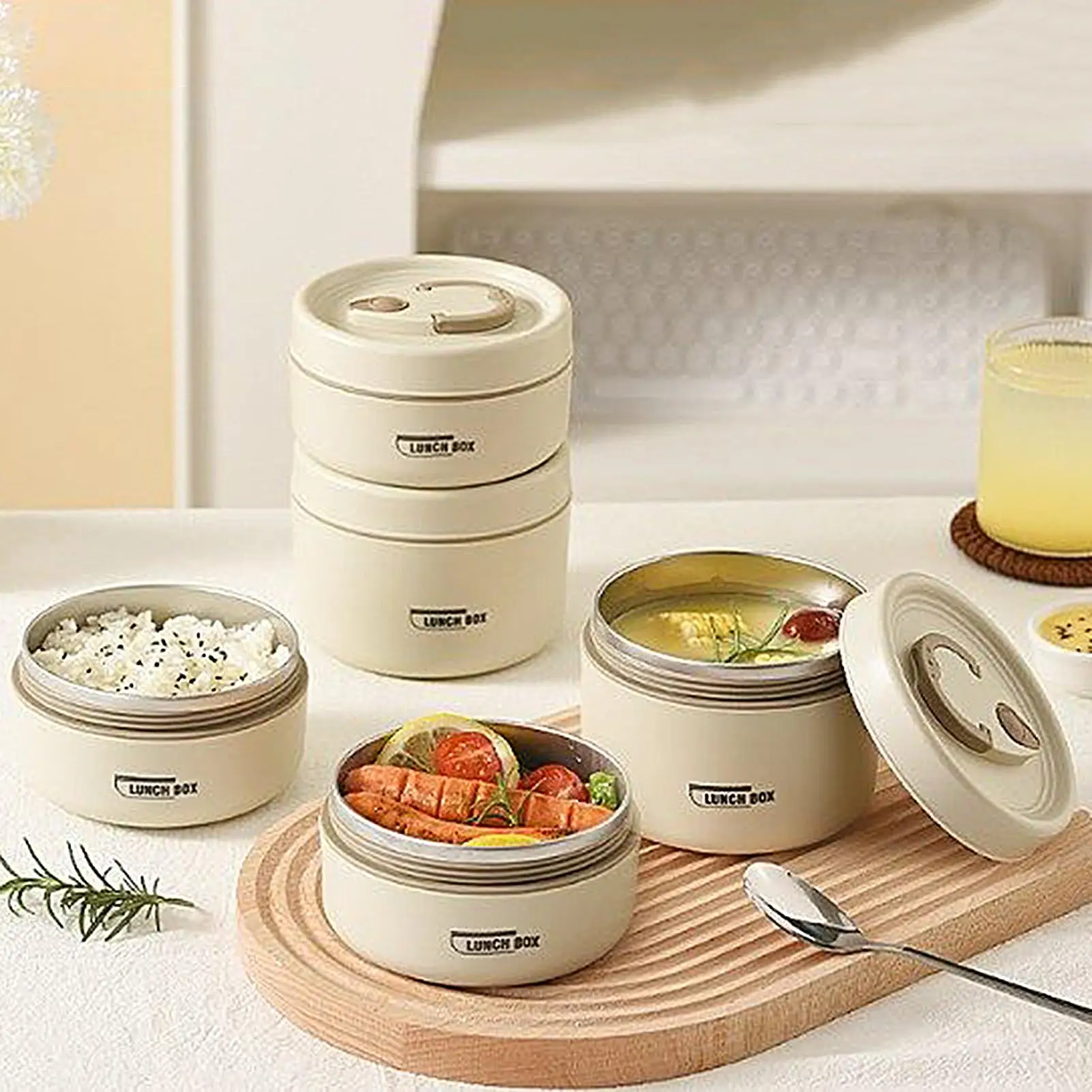 

Lunch Box 3 Pieces Stainless Steel Leakproof Lunch Bag Insulated Stainless Steel Container For Men Women Kids School Work Travel